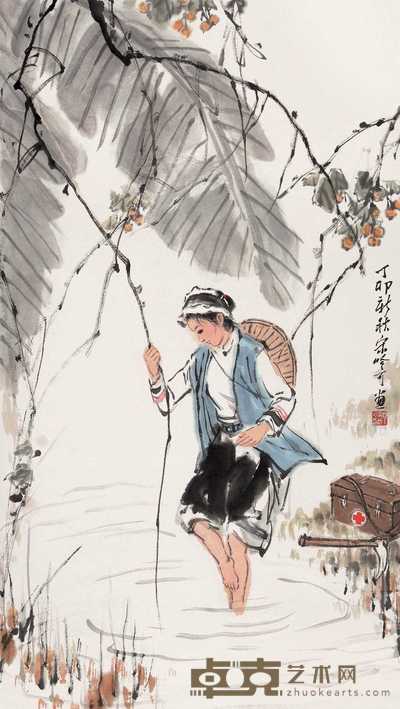 宋吟可 少女 立轴 92×52cm